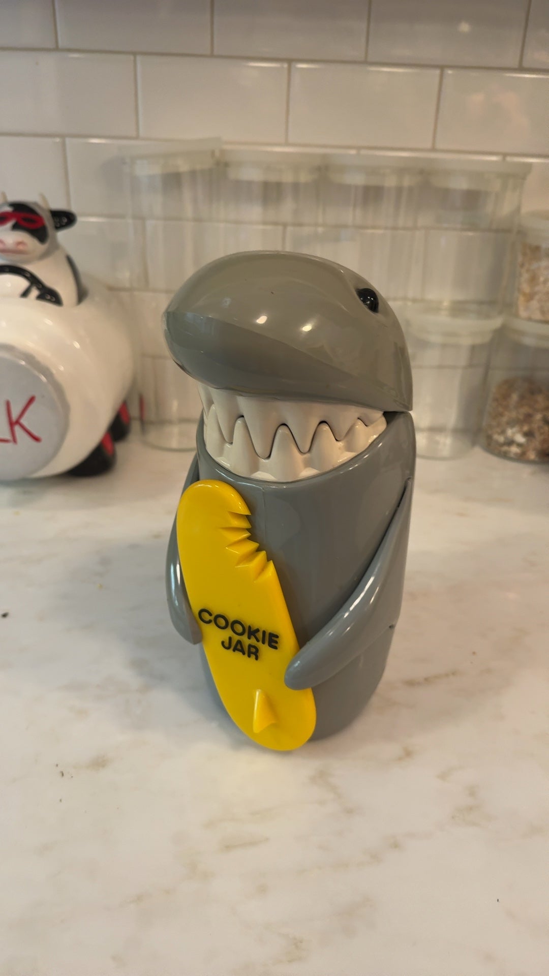 Shark Surfer Cookie Jar - Ceramic Kitchen Storage Container