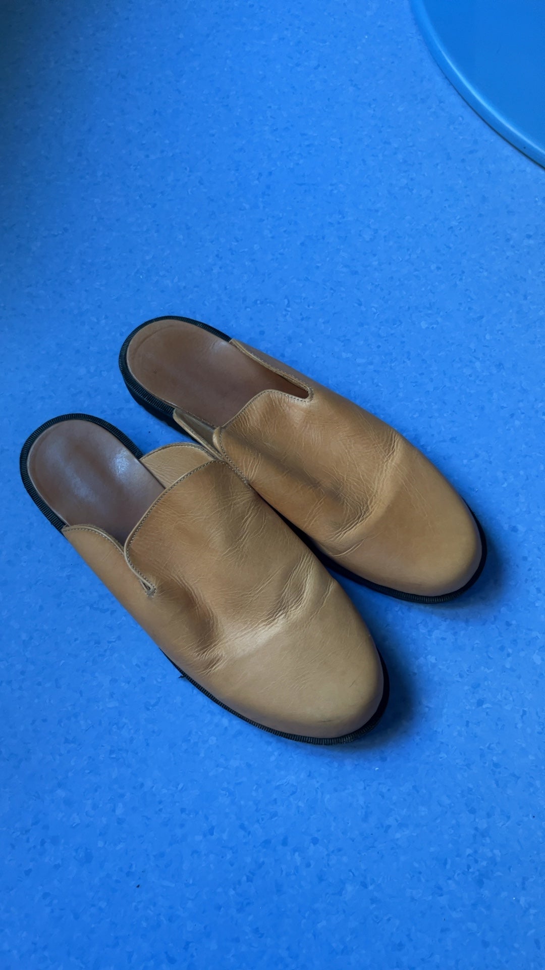 Tan Leather House Slippers - Indoor Comfort Shoes