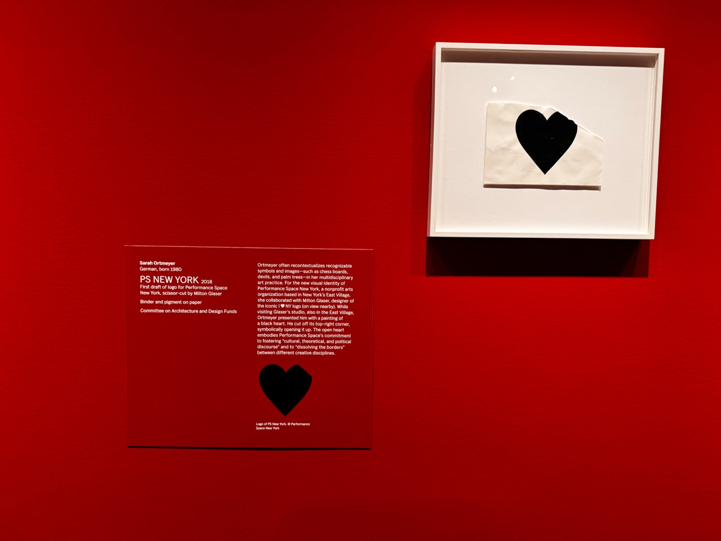 Sarah Ortmeyer Original MoMA Artwork Black Heart