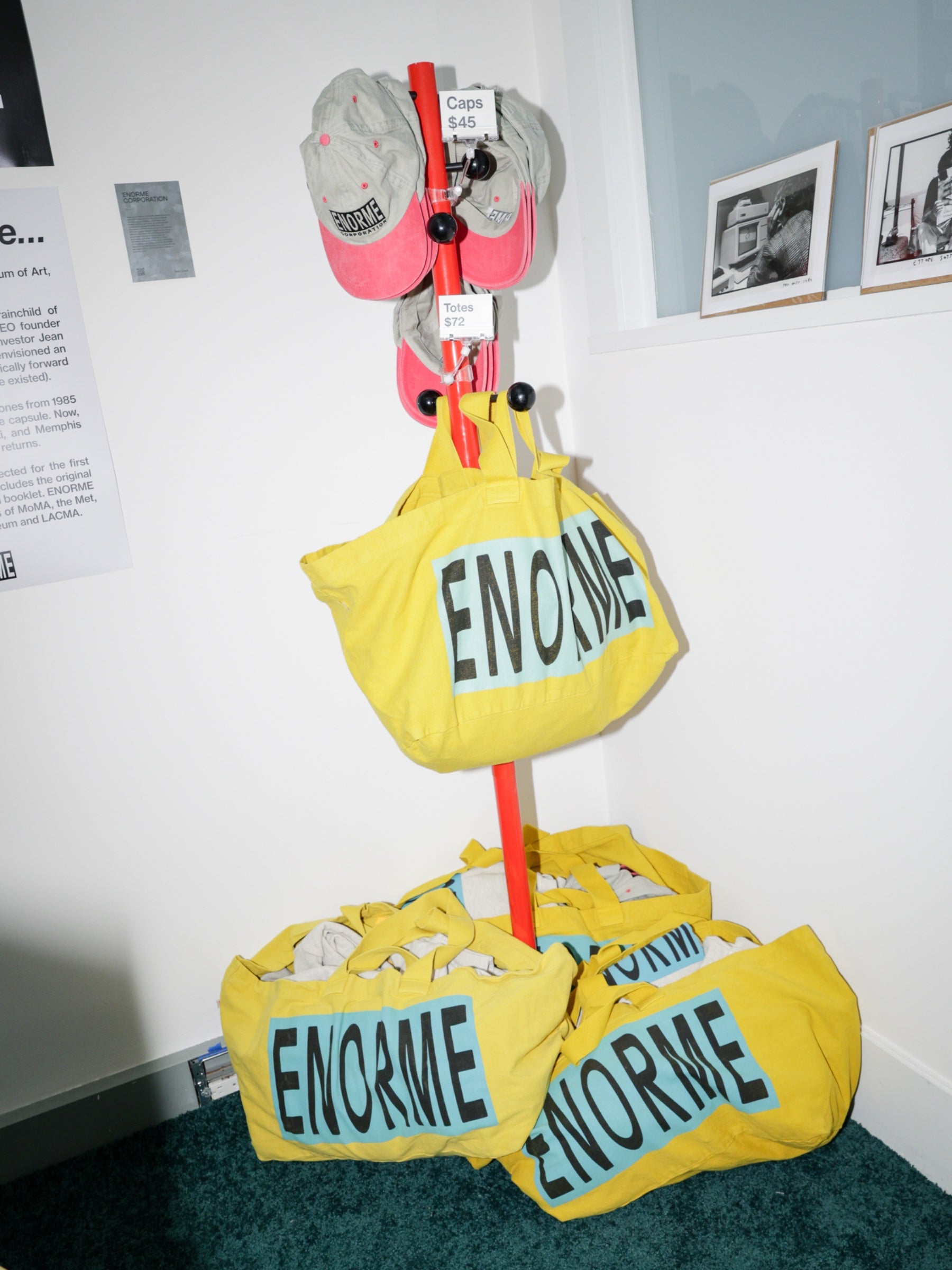 Vintage ENORME Brand Yellow Tote Bag 1980s