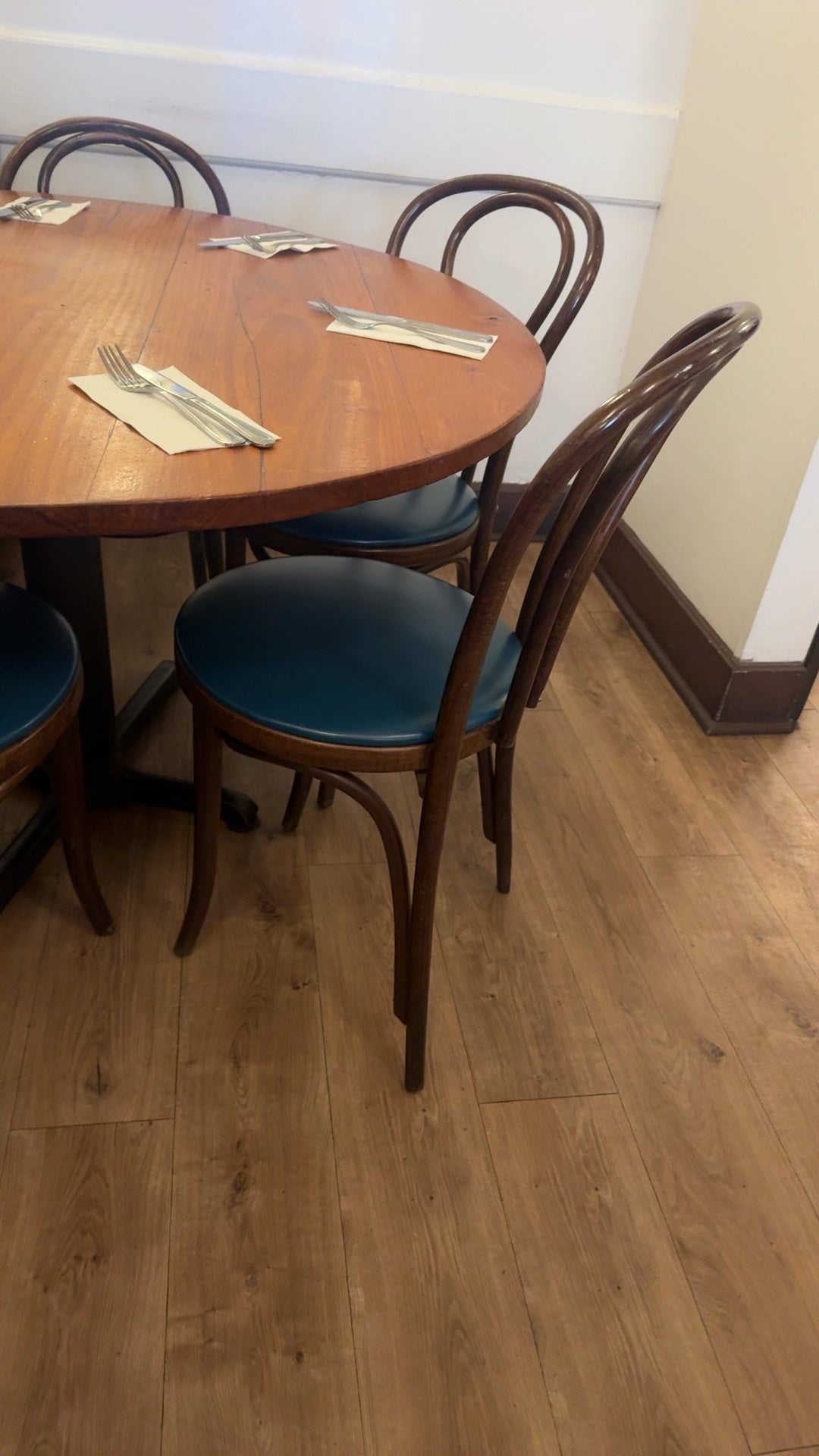 Set of 4 Bentwood Dining Chairs Teal Upholstery