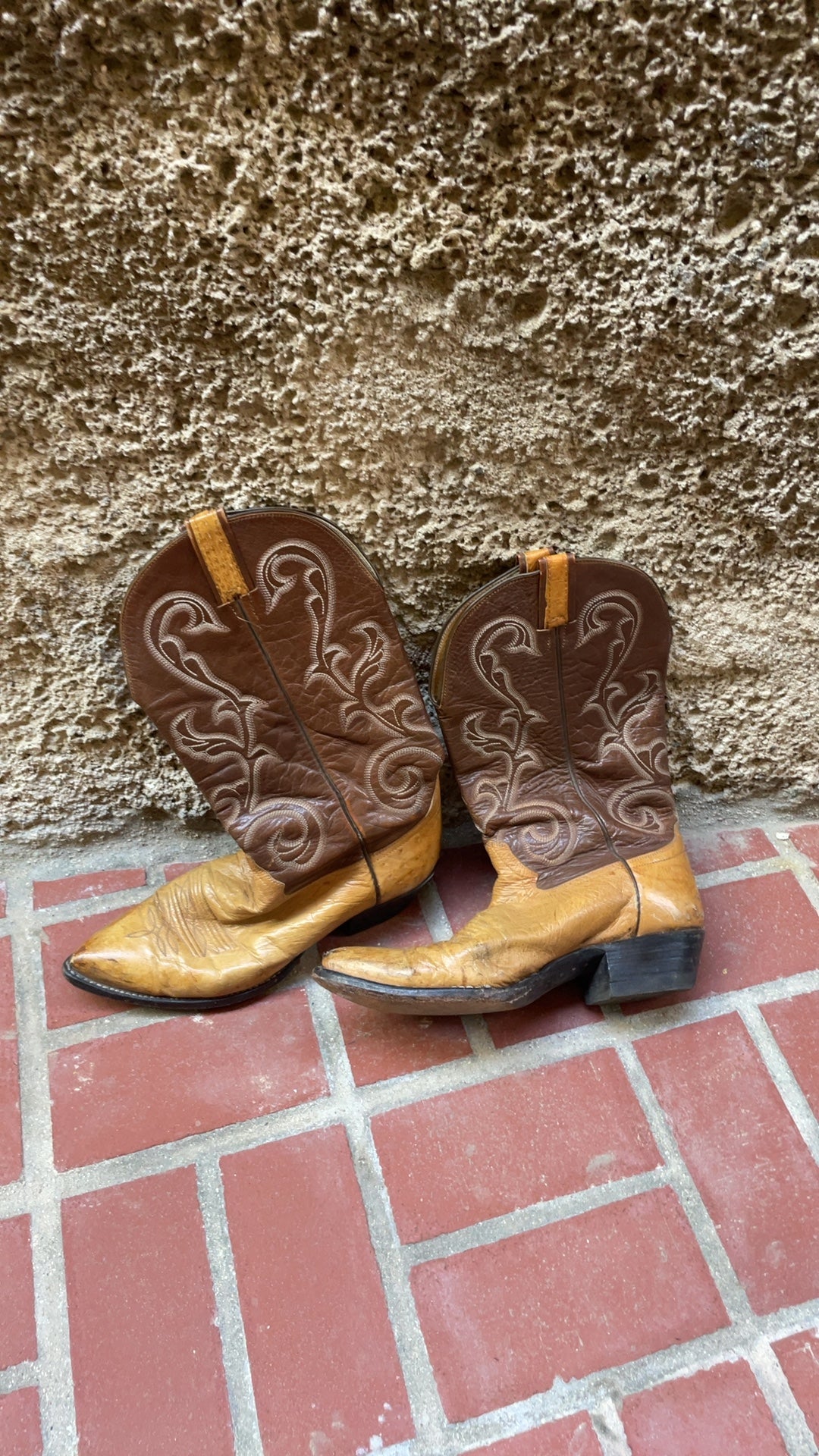 Vintage Tony Lama Two-Tone Leather Cowboy Boots - Western Wear