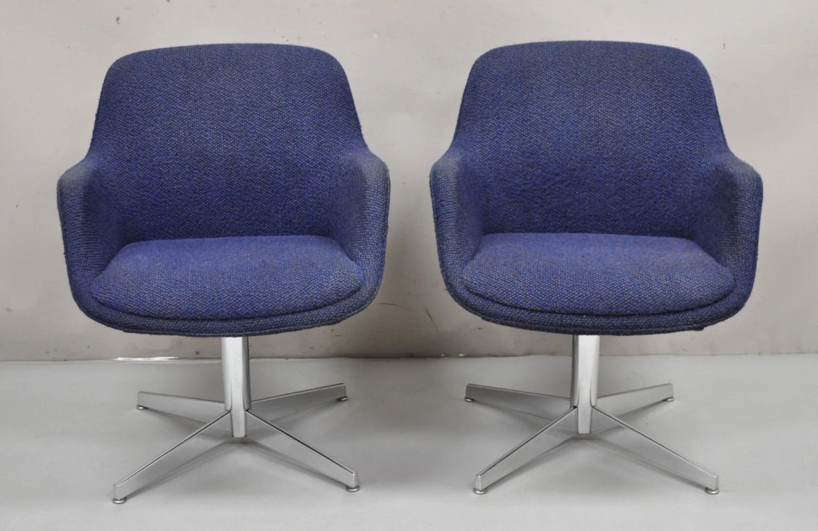 Pair of Modern Swivel Lounge Chairs