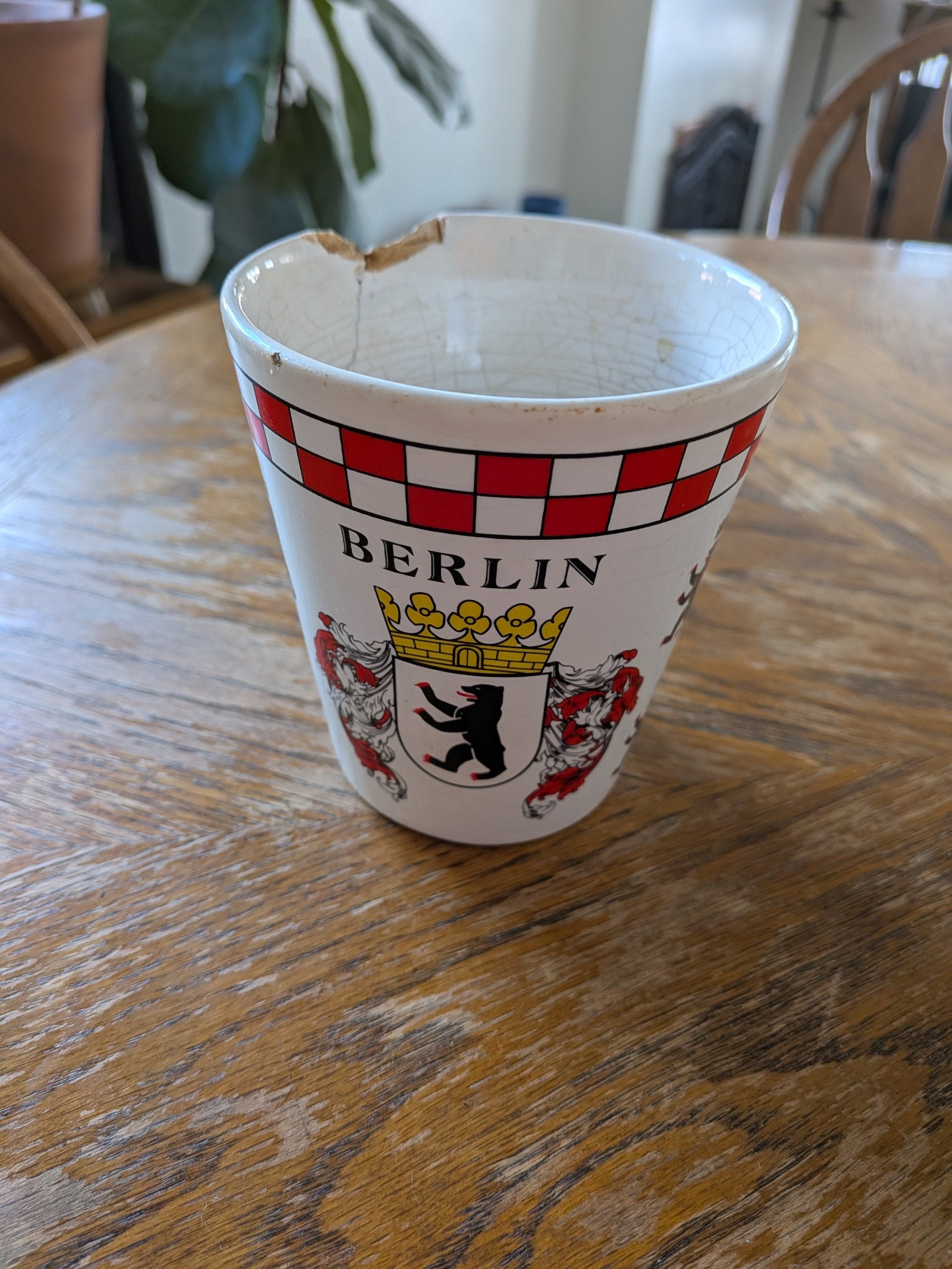 Vintage Berlin Coat of Arms Ceramic Souvenir Cup